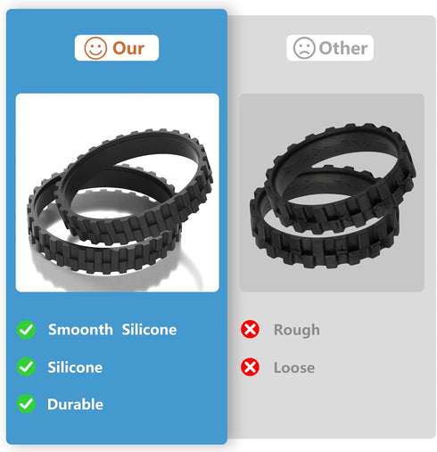 Tires Replacement for iRobot Roomba Wheel Series 500, 600, 700, 800, 900, e5, e6, i7, 2 Packs for All Models