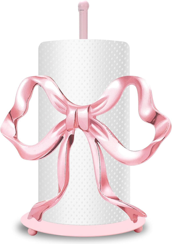 JarThenaAMCS Valentine's Day Trendy Bow Paper Towel Holder Cute Pink Bow Knot
