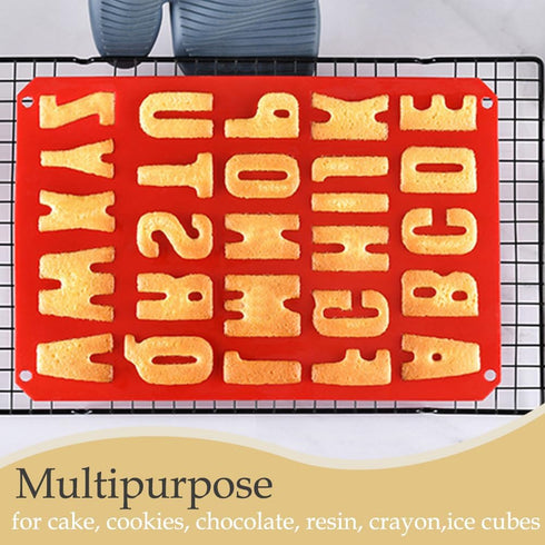 Silicone Letter Cake Mold, BPA Free, Non-Stick Chocolate Mold, Soft and Easy to Release, Red Mold for Cake Baking