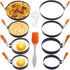 WOWITIS Stainless Steel Egg Rings - 8 Pack, 8" Omelet, 6" Pancake, 4"