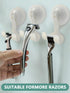 2-Pack Razor Holder for Shower with Suction Cup - Vacuum Wreath Hanger for Door, Wall, or Window, No Drill Adhesive
