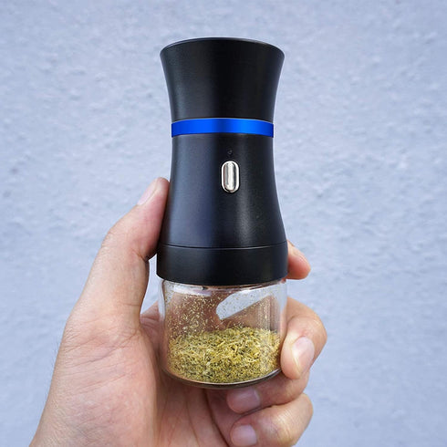 Spacenight 2pcs 1.7oz Electric Herb Grinder COMPACT for Flower Buds, USB-Rechargeable, Glass Herb Chamber - Ideal