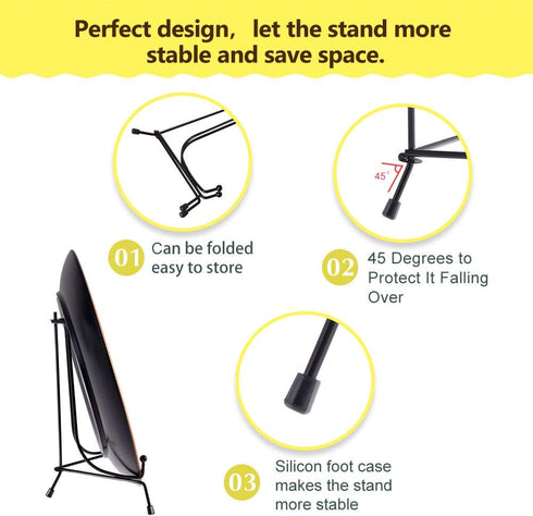 LIONWEI LIONWELI 10inch Upgraded Anti-Slip Iron Plate Display Stand, Black (2 Pack)