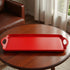 Reston Lloyd Calypso Basics Melamine Serving Ottoman Tray with Handles, Rectangular, Lemon, Lightweight, Durable