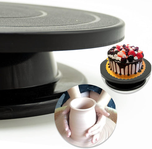 LAMXD 11” Rotate Turntable Sculpting Wheel, Black Painting Turn Table Stand for Paint Spraying & Pouring