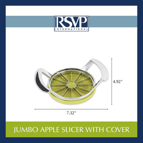 RSVP International Jumbo Slicer, Core and Slice Apples Kitchen Tool Collection, 7.32x4.92", Stainless Steel with Lid