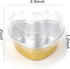 SOUJOY 100 Pieces Heart Shaped Baking Cups, 3.4 oz Aluminum Foil Cake Pan with Lids, Disposable Pudding Muffin Cupcake Ramekin for Valentine Mother's Day Wedding Christmas Birthday by SOUJOY