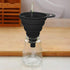 Kitchen Funnels for Use, Food Grade Silicone Collapsible Kitchen Funnel (Black)