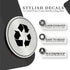 Trash and Recycle Stickers Set of 2 | Indoor Outdoor UV Stable & Weatherproof | Kitchen Pantry Office Organization | Garbage Bin and Waste Basket Label | 3x3" Inch Round Recycling and Trash Sticker by Coastville