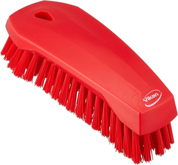 Vikan 38904 Brush,Scrub,Stiff,8",PP/PBT,Red