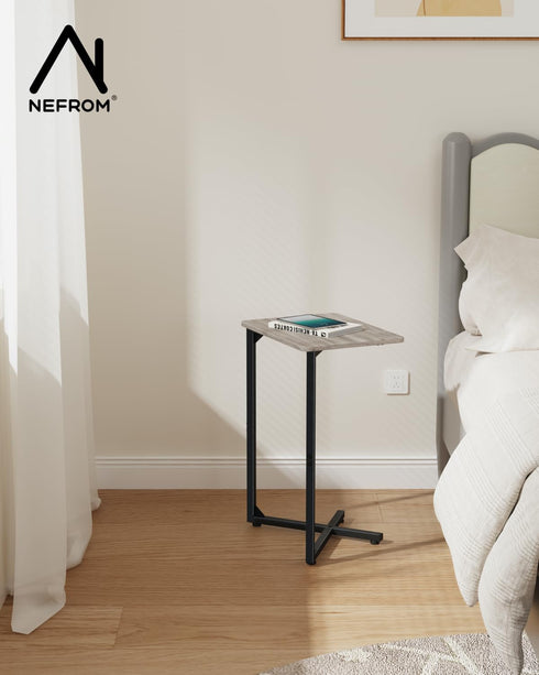 Generic ET-X-GYW1 NEFROM C-Shaped End Table, Small Couch Side Table, Sofa TV Tray Table for Living Room, Bedroom