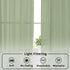 Sage Green Sheer Curtains, 36 inches Long, 2 Panels, Solid Cafe Curtains for Bathroom or Kitchen