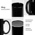 harebe 22 OZ Extra Large Coffee Mug, Smooth Ceramic Boss Giant Tea Cup for Dad Men, Black