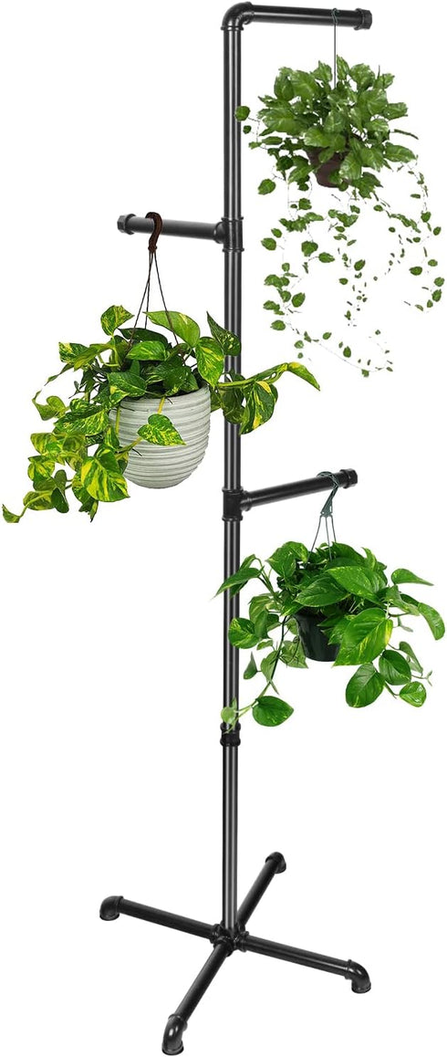 Hanging Plant Stand, Plant Hanger Indoor, Corner Hanging Plant Stand, Black Metal