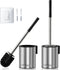 HAMITOR Toilet Brush and Holder Set: 2 Pack Stainless Steel Rustproof Kits