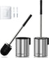 HAMITOR Toilet Brush and Holder Set: 2 Pack Stainless Steel Rustproof Kits