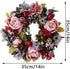 Artificial Peony Hydrangea Flower Door Wreaths, Spring and Summer Floral Wreath for Home, Wedding Decor 35cm