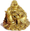 SMRTHMRT Feng Shui Decor Laughing Buddha Statue, Maitreya Figurine Carrying Money Bag, Brass Sculptures