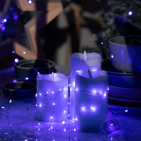 12-Pack 7 20 LED Fairy Lights Feet Battery Powered Waterproof Silver Wire Slim Copper Wire Pastel Lights for DIY