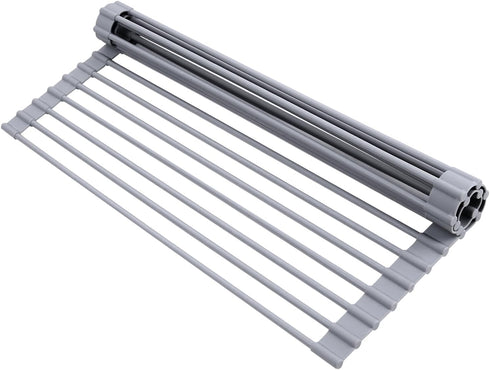 Ohuhu Roll Up Dish Drying Rack, Over The Sink, 16.5" W x 13" L, Portable Foldable Dish Drainer