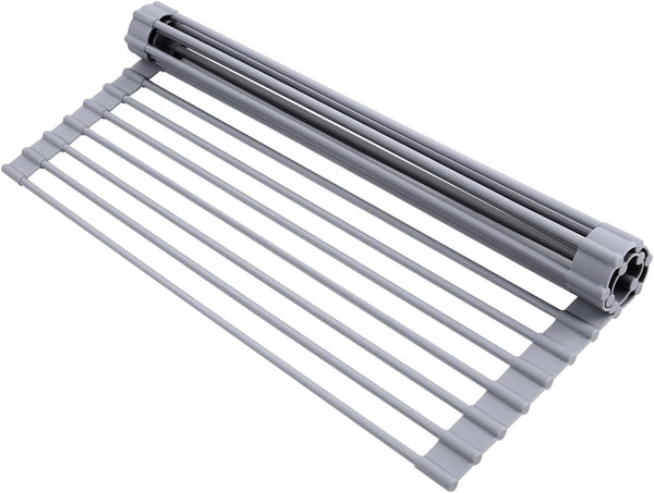 Ohuhu Roll Up Dish Drying Rack, Over The Sink, 16.5" W x 13" L, Portable Foldable Dish Drainer