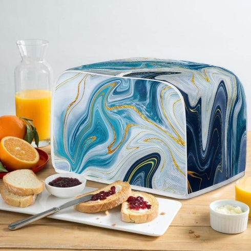Turquoise Marble 2, 4 Slice Toaster Cover, Dust Protection & Waterproof Small Appliance Universal Size