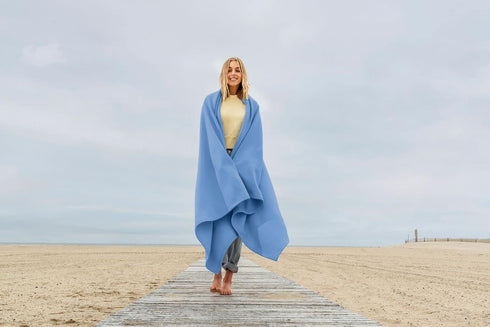 Cozy, 54" 84" MV Sport Lightweight Sweatshirt Blanket Throw Warm & Breathable Oversized Fleece Knit, Couch, Bed
