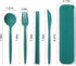 Tessco 12 Sets Reusable Travel Utensils with Case Wheat Straw Portable Cutlery Utensils Set Picnic Flatware Sets Chopsticks Knives Fork and Spoon for Outdoor Kids Lunch Camping, 4 Colors by Tessco
