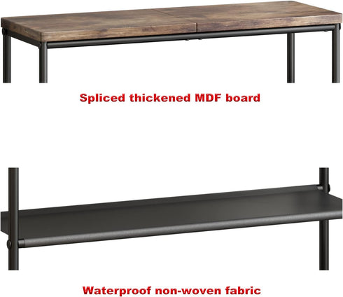 4 Closet 4 INGIORDAR Shoe Rack Organizer Tier Metal Organizer Shelf with Industrial MDF Board and Layer Fabric