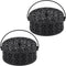 Retro Portable Iron Mosquito Coil Holder, Round Fireproof Incense Holder for Home Office Camping (S-Black, 2Pack)