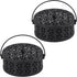 Retro Portable Iron Mosquito Coil Holder, Round Fireproof Incense Holder for Home Office Camping (S-Black, 2Pack)