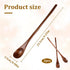 Piriuuo 2 9.25 Inch Pcs Long Wooden Teaspoon, Wooden Teaspoons for Honey Long Bamboo Honey Spoons for Jam Dessert