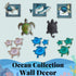 Comfy Hour Ocean Voyage Collection Sea Turtle Coastal Beach Coral Theme Decorative Wall Hanger Set of 2
