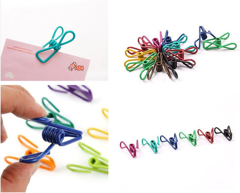 30 Pcs Chip Clips, 2 Inch, 10 Different Random Colors, PVC Coating High Elasticity Strength