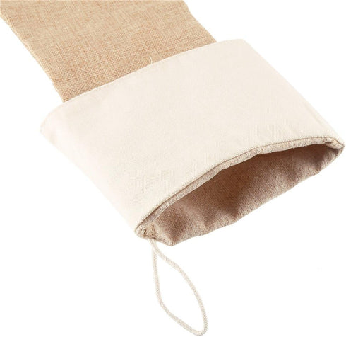 DECORA Natural Jute Burlap Christmas Stocking for Gifts, Handmade Projects, Set of 6 for Fireplace Hanging