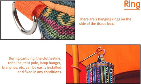 Tissue Holder Toilet Paper Storage Holder, Outdoor Hiking Roll Paper Hanging Cover Wipes Box Case Holder with Hook for