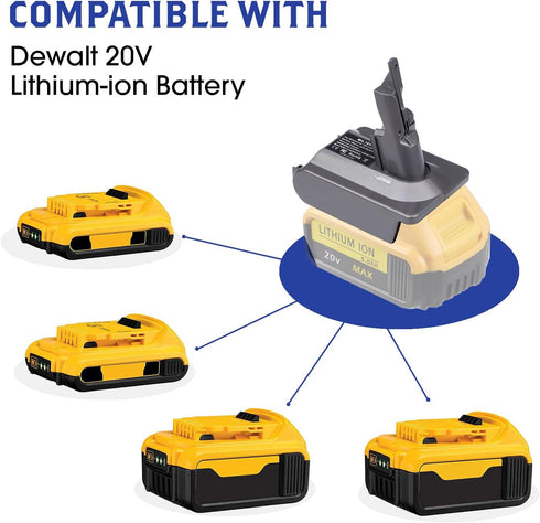 for Dyson V7 Battery Adapter Replacement, for DeWalt 20V Lithium Battery for Dyson V7 Vacuum Cleaner