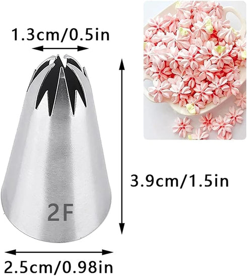 Icing Piping Tip Set, 3 Large Stainless Steel Decorating Tips for DIY Cream Rose Flower, Cupcake Pastry Tips