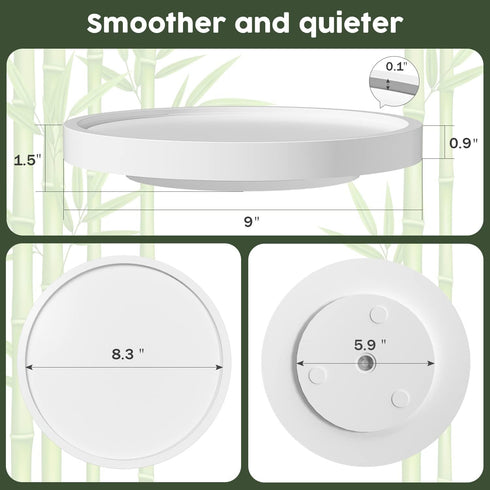 Turntable Vanity Tray 9 Inch for Perfume Candle, Bamboo Kitchen Sink Countertop Organizer for Glass, Sponge, Soap