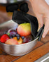 Heat Resistant Silicone Pot Strainer - Clip on Pan Strainer for All Pots and Bowls, Black (LJ-ZLK-1127B1)