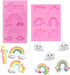 Fewo Rainbow and Cloud Fondant Molds, Silicone Gum Paste Polymer Clay Resin Sugar Craft Mould (Set of 2)