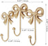 Hooks:8.27x5.59 inches) Small Bow Wall Hook,Gold Wall Mounted Functional Hooks,Antique Gold Cast Iron Hook