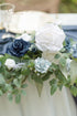 Ling's Moment 25pcs Fake Gardenia Blue Flowers, Artificial Flowers with Stem for DIY Wedding Decorations