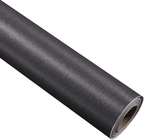 Self Adhesive Vinyl Film Brushed Metal Contact Paper for Kitchen Cabinets, Dishwasher, Fridge, 15.7x117 Inches