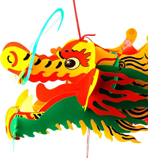 AMS 3D Chinese New Year Paper Dragon Garland Hanging Decoration for New Year Party (39 inch)