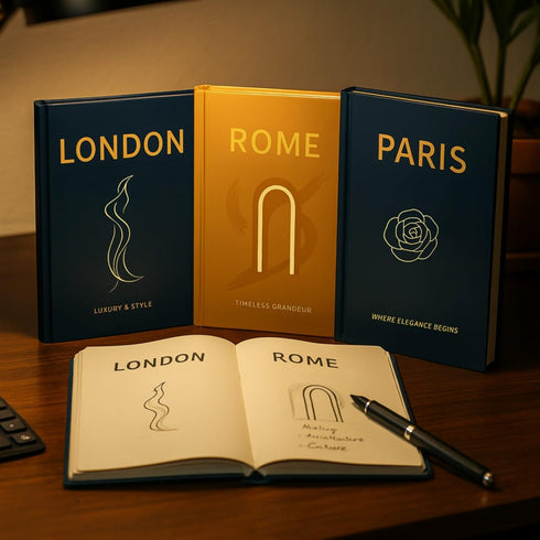 Set 3 Decorative Coffee Table Books of Faux Books for Home Decor, Bookshelf Styling, Entry Table Decor (Paris, Rome