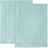 Feather & Stitch 2 Piece Bath Mats (30x21 Inch), 100% Cotton Terry, Non-Slip Soft Absorbent Washable Mats - Sea Foam