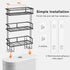 Over The Toilet Storage Shelf, 3-Tier Bathroom Organizer, Upgrade Punch-Free Storage Rack with Hooks, Black
