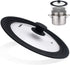 Universal Lid for Small Pots, Pans, Skillets & Frying Pan - Fits 6.5", 7" & 8" Diameter Cookware - Tempered Glass