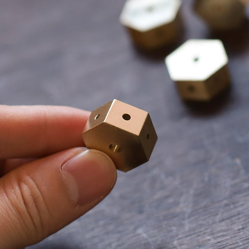 Chenshuo Mini Dual Purpose Incense Holder, Brass Hexagonal Shape Burner Plate for Incense Sticks, 3 Pcs Home Decoration
